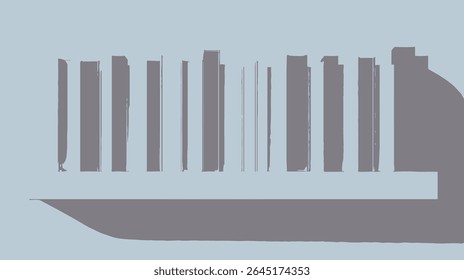 Arranged books stand colorful decorative shelf against simple background