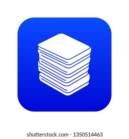 Arranged clothes icon blue vector isolated on white background