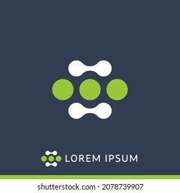 Los puntos arreglados hacen que el icono sea más atractivo. Puede ser una inspiración para los logos de tecnología y otros campos.