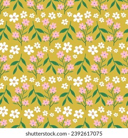 arranged florals seamless pattern with vintage style