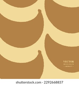Arranged half moon shape, hand-painted rough edges, simple background material, banana, moon.