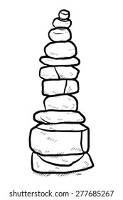 arranged stones / cartoon vector and illustration, black and white, hand drawn, sketch style, isolated on white background.