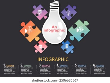 Infografías de Vector organizadas divididas en múltiples secciones para su uso en líneas de tiempo o Planes de presentación para una fácil presentación de información educativa, comercial y financiera.