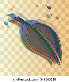 arrangement between abstract model, mixed draft among leaf vector background