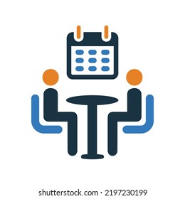 Arrangement, convening, organizing icon. Editable vector logo.