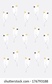 arrangement of exotic white repeating parrot