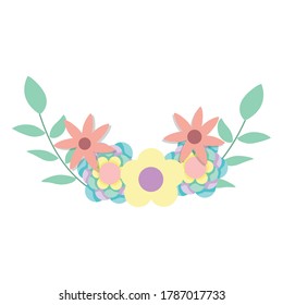 arrangement flowers floral decoration cartoon isolated icon design vector illustration