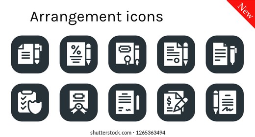  arrangement icon set. 10 filled arrangement icons. Simple modern icons about  - Contract