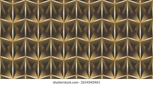 arrangement of lines or geometric planes in the form of triangles, parallelograms with a golden brown gradient color