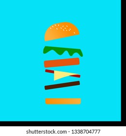 arrangement to make a burger