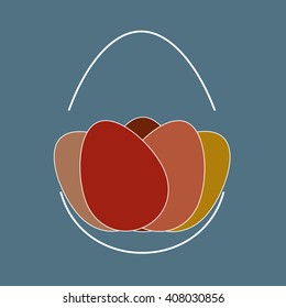 arrangement of painted eggs