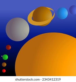 arrangement of planets in stunningly illustrated form