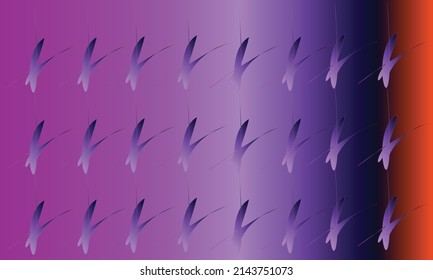 arrangement of purple leaves tied with a rope with a pink, purple and orange background