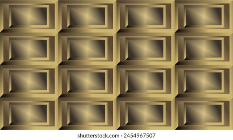 arrangement of rectangular geometric planes with gradient colors of gold and brown as inspiration in visual communication design art as a background or for use in art design needs