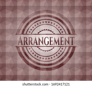 Arrangement red seamless badge with geometric pattern.