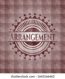 Arrangement red seamless geometric pattern emblem. Seamless.