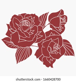 Arrangement of roses, silhouette, color