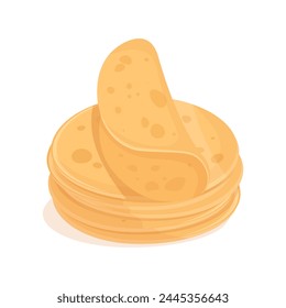 Arrangement of a stack of empty round tacos