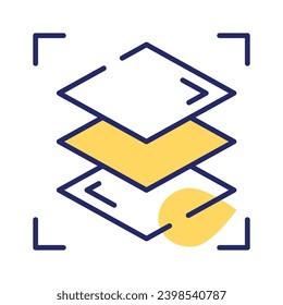 Arrangement things on layers, Three layers stacked on top of each other, layers vector design