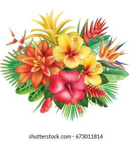 Arrangement from tropical flowers