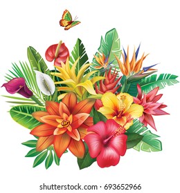 Arrangement from tropical flowers