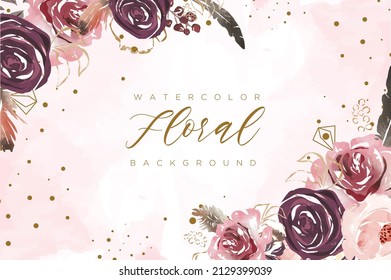 arrangements with watercolor flowers. floral illustration. Botanic composition for wedding or greeting card. branch of flowers - abstraction roses