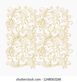 Arrangemrnt of flowers - vector composition with stylized bellflowers on white background