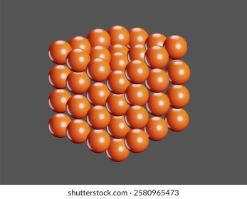 arrangent of molecules inside solid matter chemistry illustration