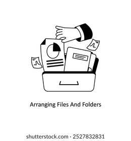 Arranging Files And Folders concepts style illustration. EPS 10 File