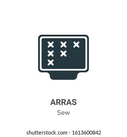 Arras glyph icon vector on white background. Flat vector arras icon symbol sign from modern sew collection for mobile concept and web apps design.