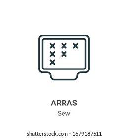 Arras outline vector icon. Thin line black arras icon, flat vector simple element illustration from editable sew concept isolated stroke on white background