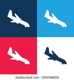 Arreglo de iconos azul y rojo de cuatro colores mínimo conjunto de iconos