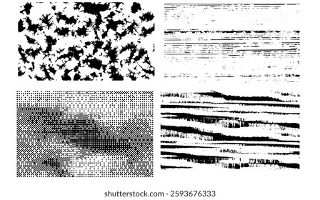 An array of abstract textures showcase intricate variations in pattern design perfect for backgrounds or artistic overlays creating visual depth and intrigue