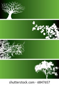 An array of abstract tree web banners