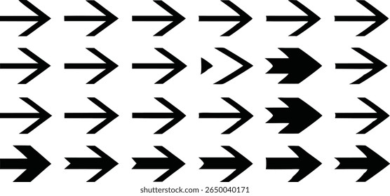 Array of black arrows pointing right