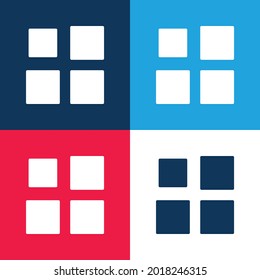 Array blue and red four color minimal icon set