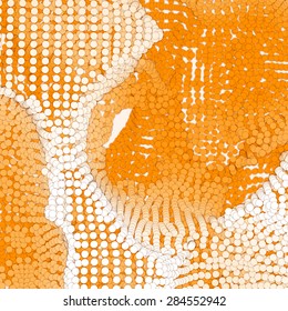 Array of colorful circles with shadows in form of abstract sponge organic matter. Abstract background. Paper cut pieces. 