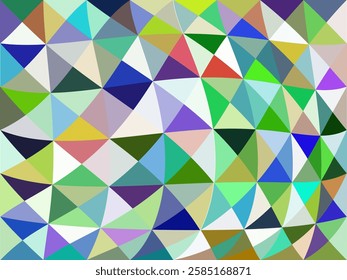 
Array of colorful triangles in a deformation form