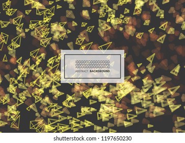 Array with dynamic emitted particles. Abstract background. Bokeh effect. Motion vector illustration.