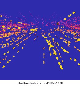 Array with Dynamic Emitted Particles. Abstract Background. Vector Illustration.