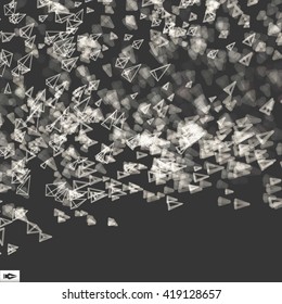 Matriz com Partículas Emitidas Dinâmicas. Resumo do histórico. Efeito Bokeh. Ilustração do Motion Vetor. 