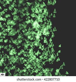 Array with Dynamic Emitted Particles. Abstract Background. Vector Illustration. Bokeh Effect.
