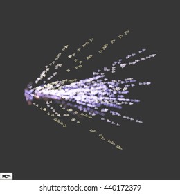 Matriz com Partículas Emitidas Dinâmicas. Resumo do histórico. Composição com efeito de movimento. Ilustração de Bokeh Vetor. 