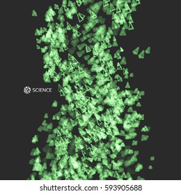 Array with Dynamic Emitted Particles. Abstract Background. Bokeh Effect. Motion Vector illustration. 