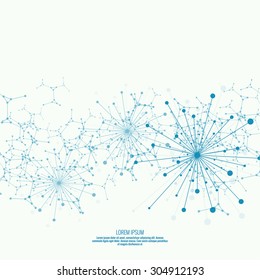 Array with dynamic emitted particles. Node molecule structure.