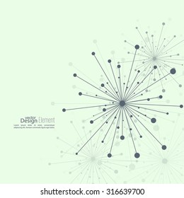 Array with dynamic emitted particles. Node molecule structure. 