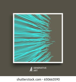 Array with Dynamic Emitted Particles. Textbook, booklet or notebook mockup. Cover design template. Vector Illustration. 