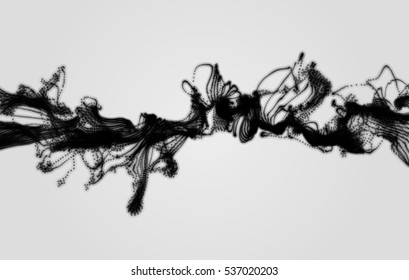 Array with Dynamic Emitted Particles. Water Splash Imitation. Abstract Background. Vector Illustration. 