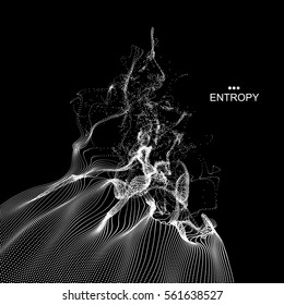 Array with Dynamic Emitted Particles. Water Splash Imitation. Abstract Background. Vector Illustration. 