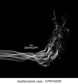 Array with Dynamic Emitted Particles. Water Splash Imitation. Abstract Background. Vector Illustration. 